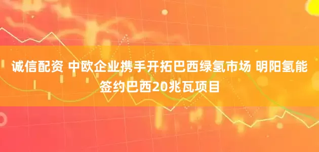 诚信配资 中欧企业携手开拓巴西绿氢市场 明阳氢能签约巴西20兆瓦项目