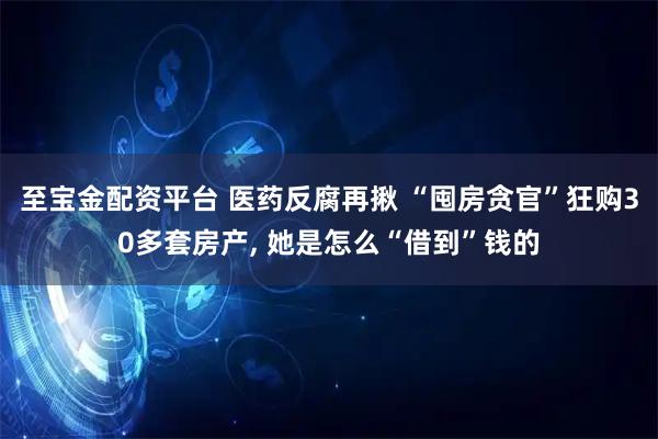 至宝金配资平台 医药反腐再揪 “囤房贪官”狂购30多套房产, 她是怎么“借到”钱的