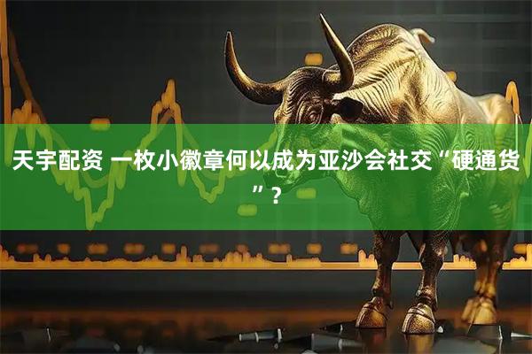 天宇配资 一枚小徽章何以成为亚沙会社交“硬通货”？